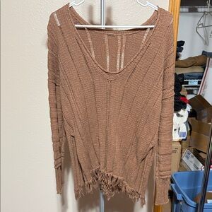 Free People Brown Knit Sweater